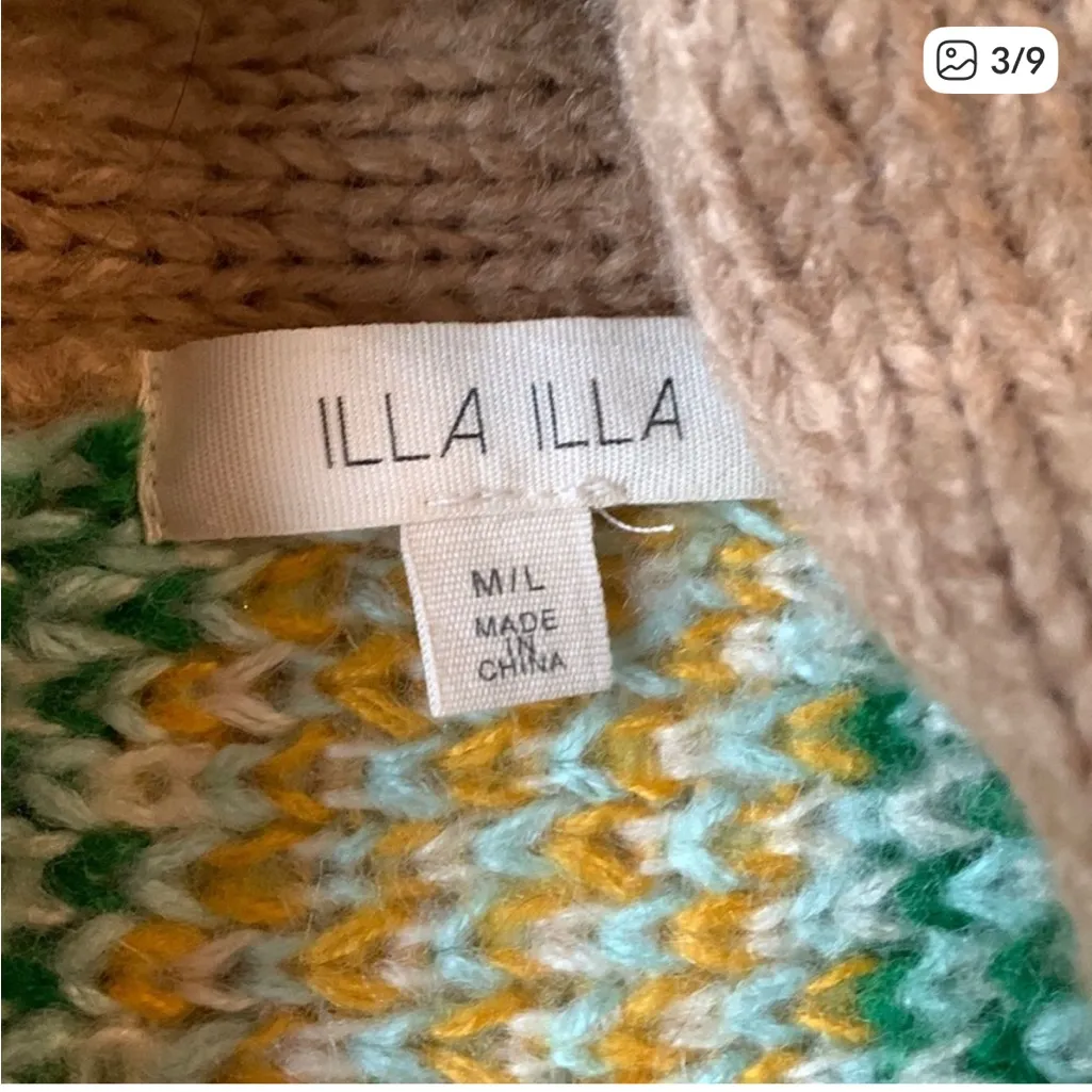 ILLA ILLA cardigan sweater fair isle Shawl neck - Image 3