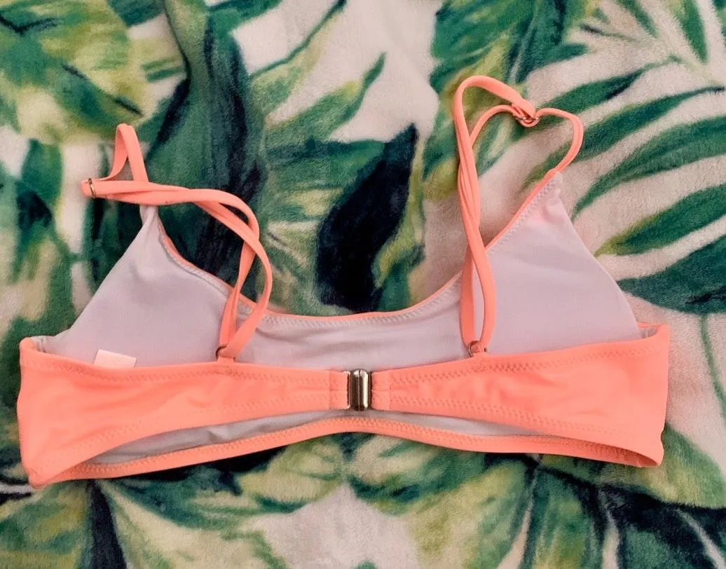 Zaful Neon Coral Bikini Top - Image 2