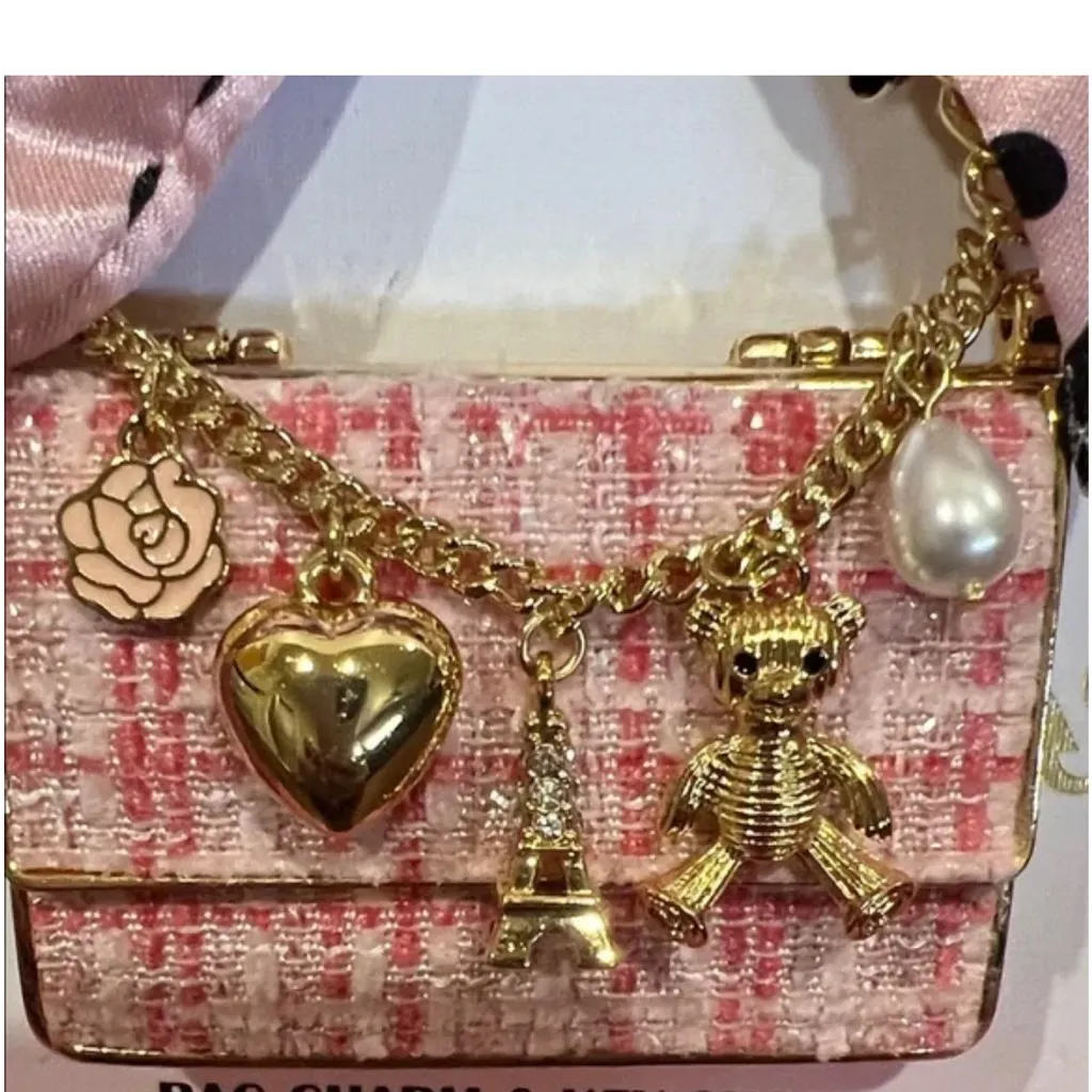 Piper K Pink Bow Bag Charm Keychain - Image 5