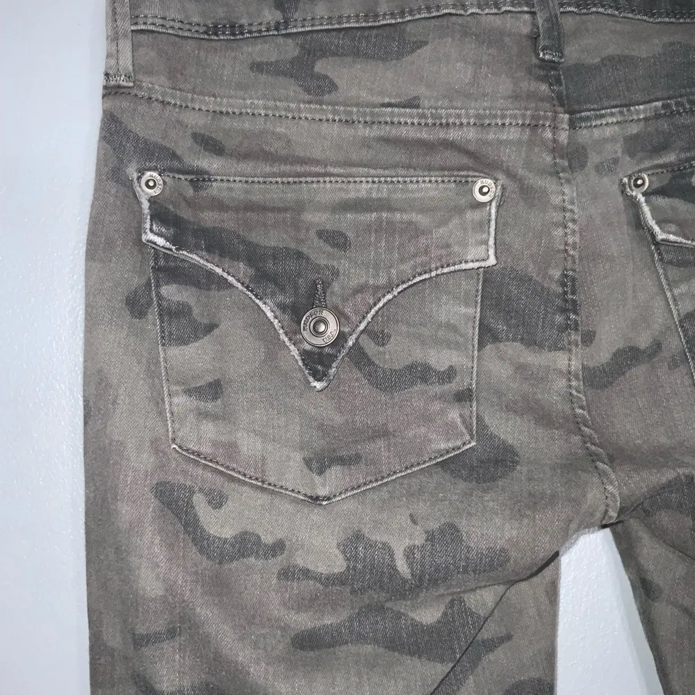 Hudson Collin Mid-Rise Super Skinny Ankle Gray Camo Stretchy Distressed Jeans 25 - Image 9