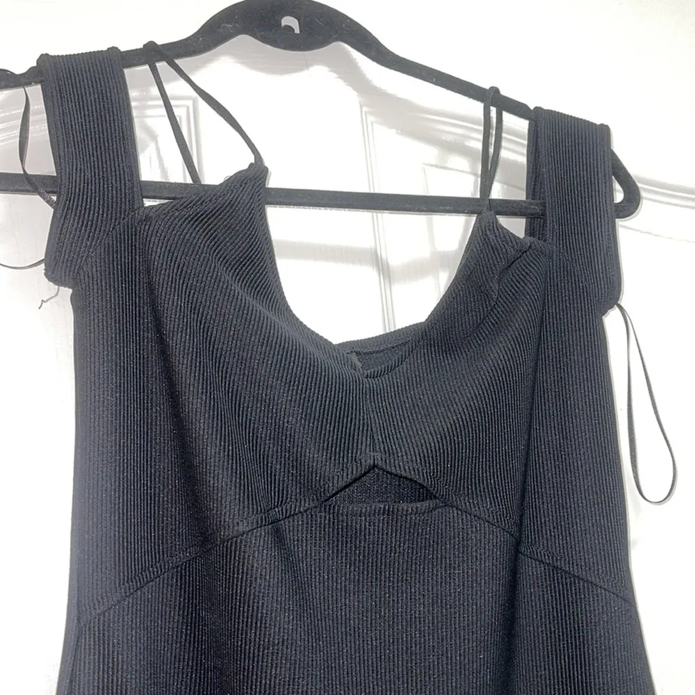 Topshop black cut out midi formal cocktail party dress - Image 4