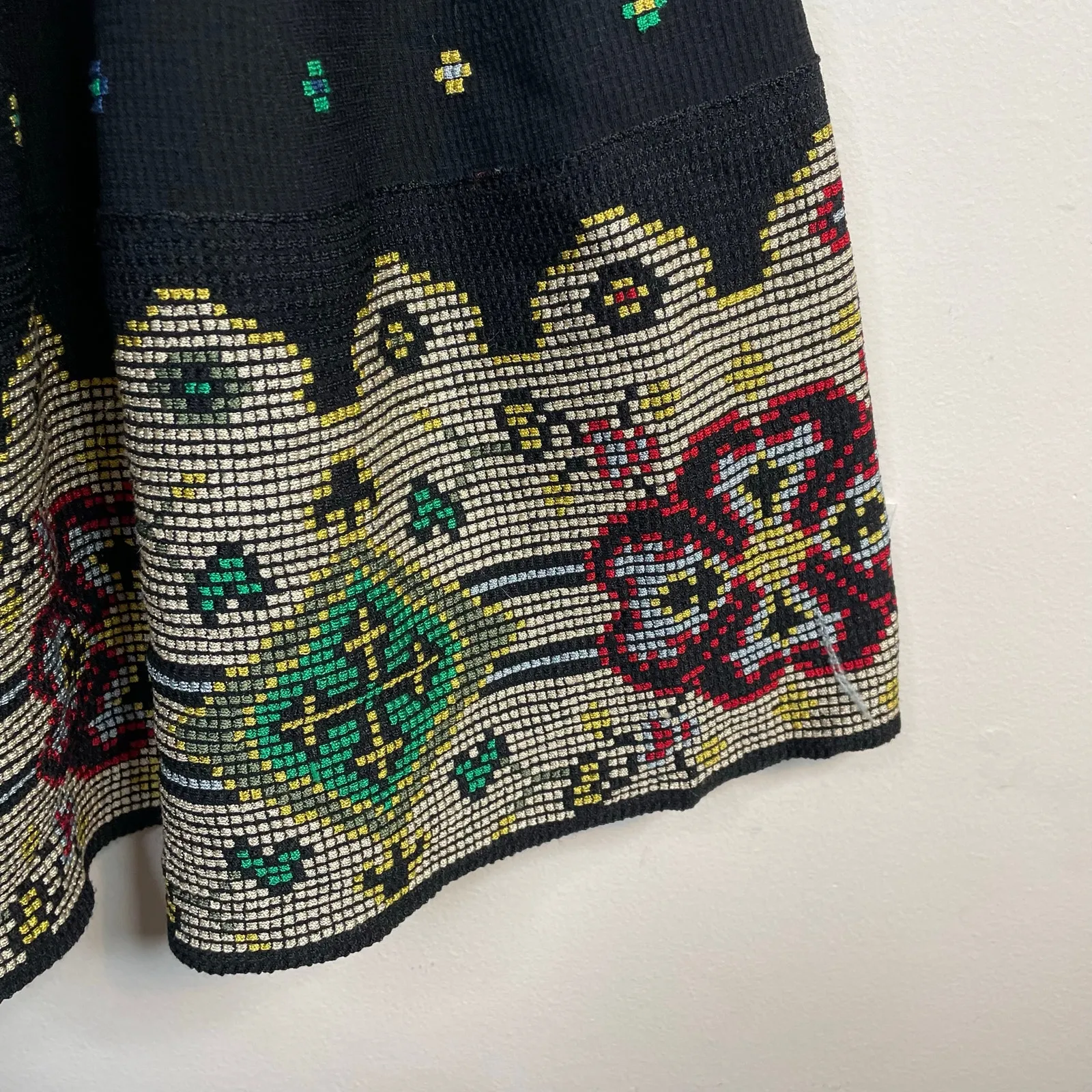 Alexander McQueen Silk Knit Intarsia Fit Flare Short Sleeve Sweater Dress S - Image 5