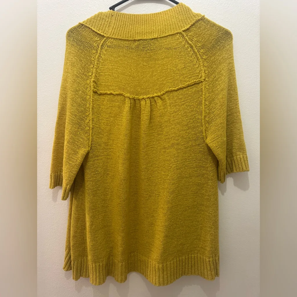 NWOT August Silk Golden Yellow Cardigan Sweater - Image 2