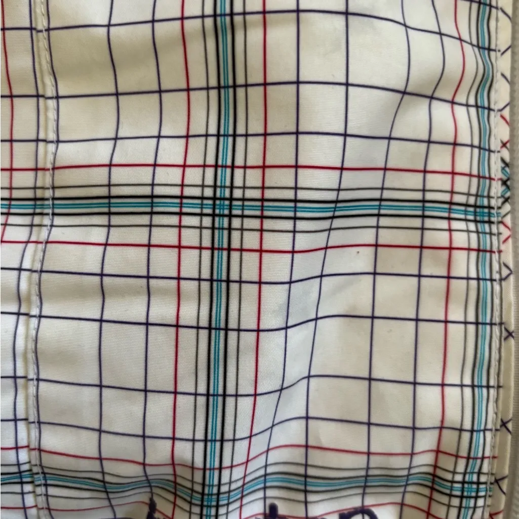 Burton DryRide Snowboard Ski Jacket Parka White Red Blue Plaid Pattern Sz S - Image 7