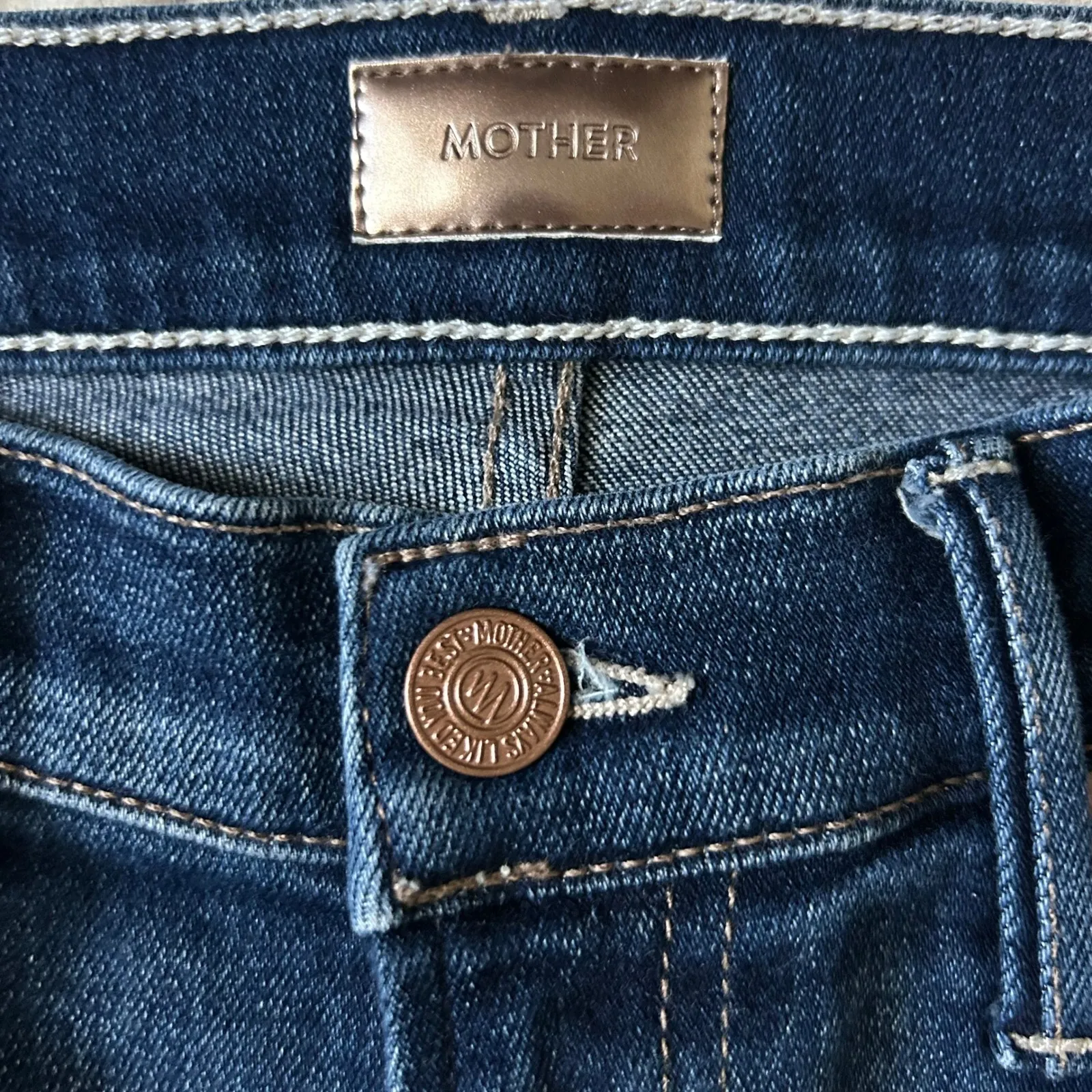 Mother The Insider Crop Step Fray Flare Jeans in Home Movies Size 26 Blue - Image 6