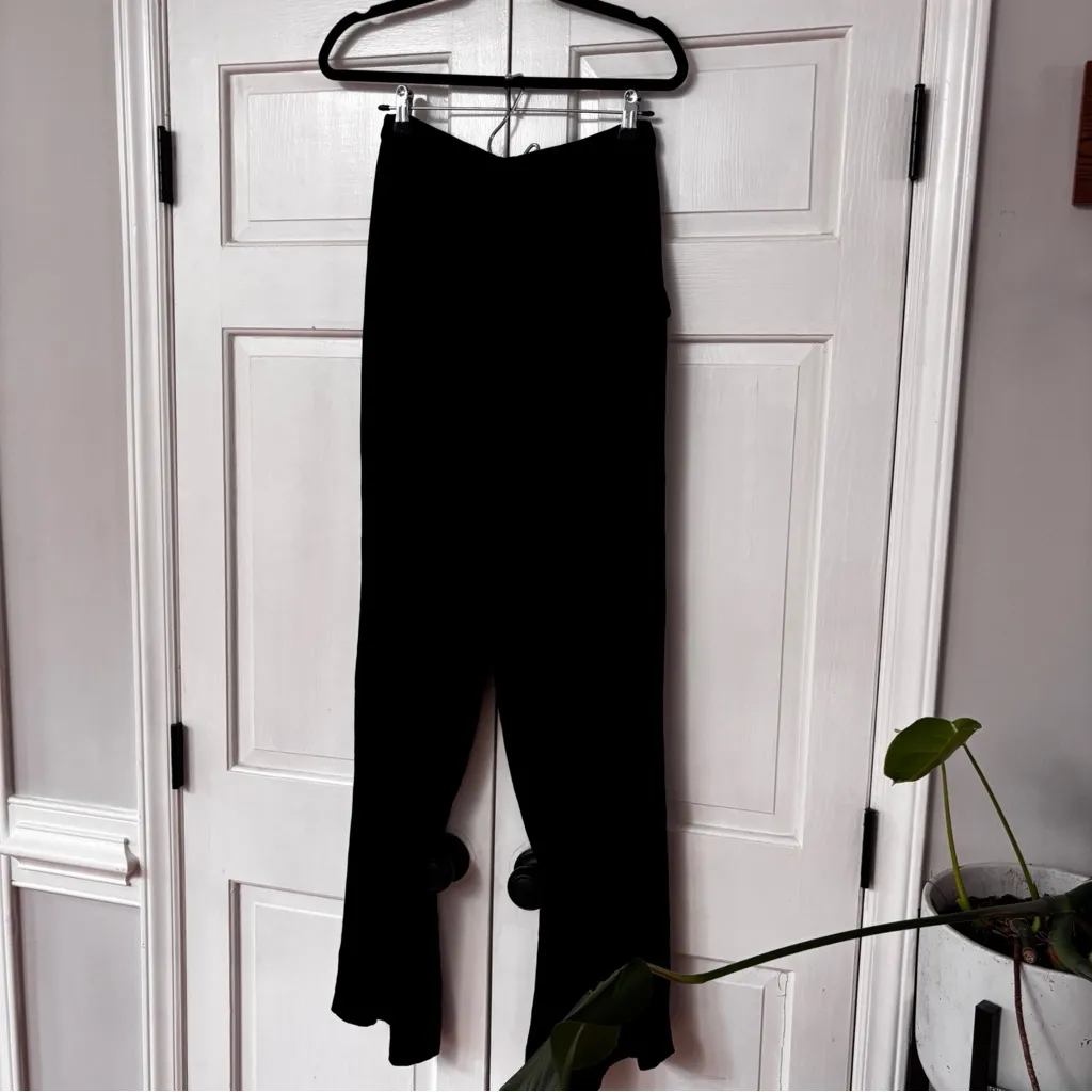 Ulla Johnson Rhett Wide Leg Velvet Trouser Noir Black Size 4 Pleated Pants Work - Image 7