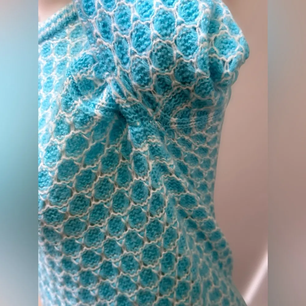 Lilly Pulitzer Wool Blend Corabella Turquoise Shore Honeycomb Sweater Women’s XS - Image 10