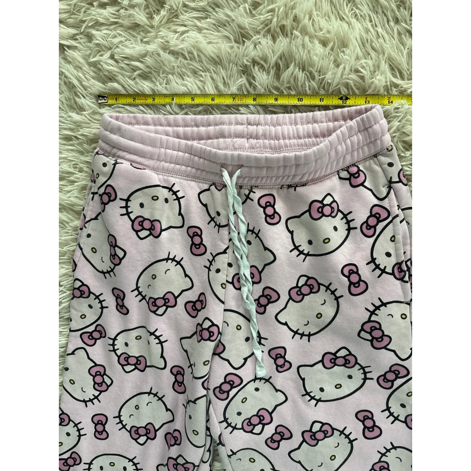 Hello Kitty Lounge Pants Pajama Sweatpants Women's Size S Pink All Over Print - Image 2