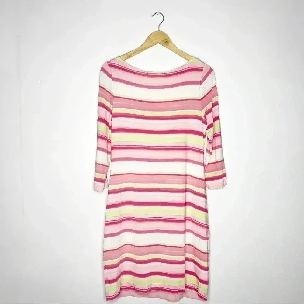 Brooks Brothers Pink & Green Striped Jersey Dress – Size Medium - Image 7