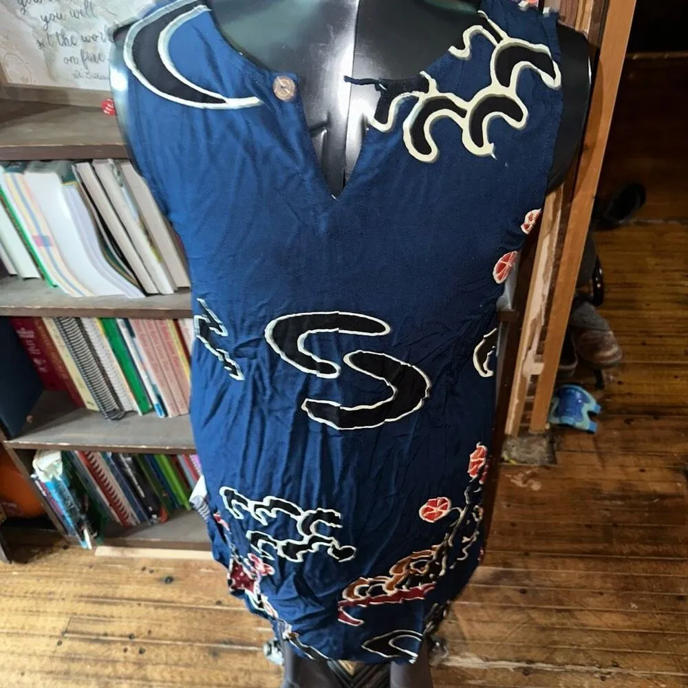 Hilo Hattie Island Collection vintage tropical coconutgirl M dress Blue Size M - Image 2