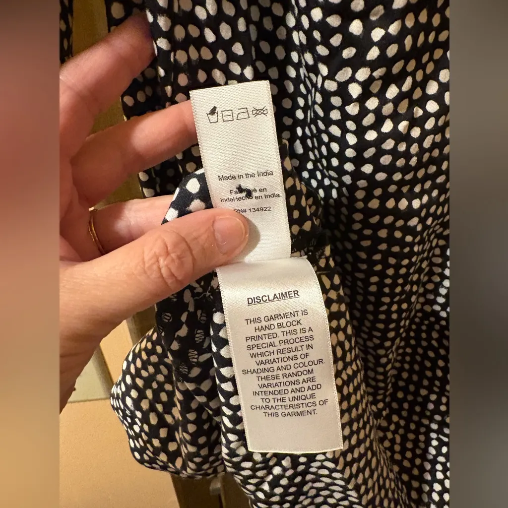 India Collection Emerson Fry Ry Belted Shirt Dress in Painterly Dots - Image 9