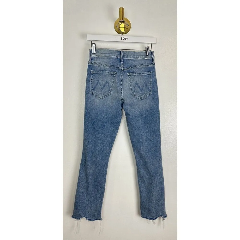 MOTHER The Insider Crop Step Chew Jeans in Wash Drinking By The Pool Size US 27 Blue - Image 11