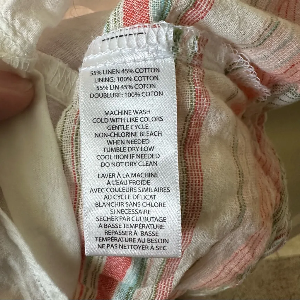 Beach Lunch Lounge Tunic Dress Sz Small Striped Linen Blend Summer Beach Coastal - Image 3