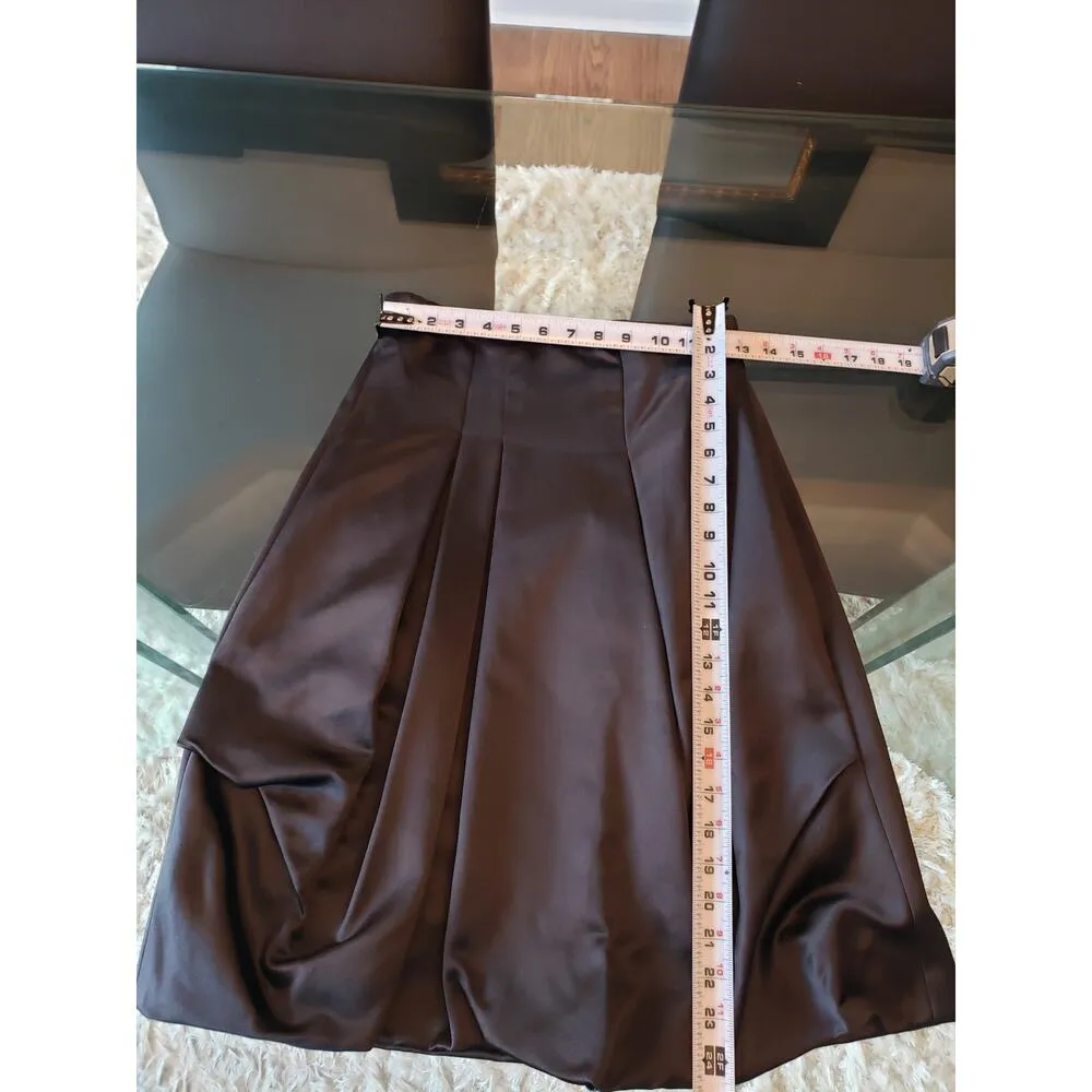 Christian Lacroix Knee Length Skrit Women's Size 38 Black Solid Pleated Back Zip - Image 8