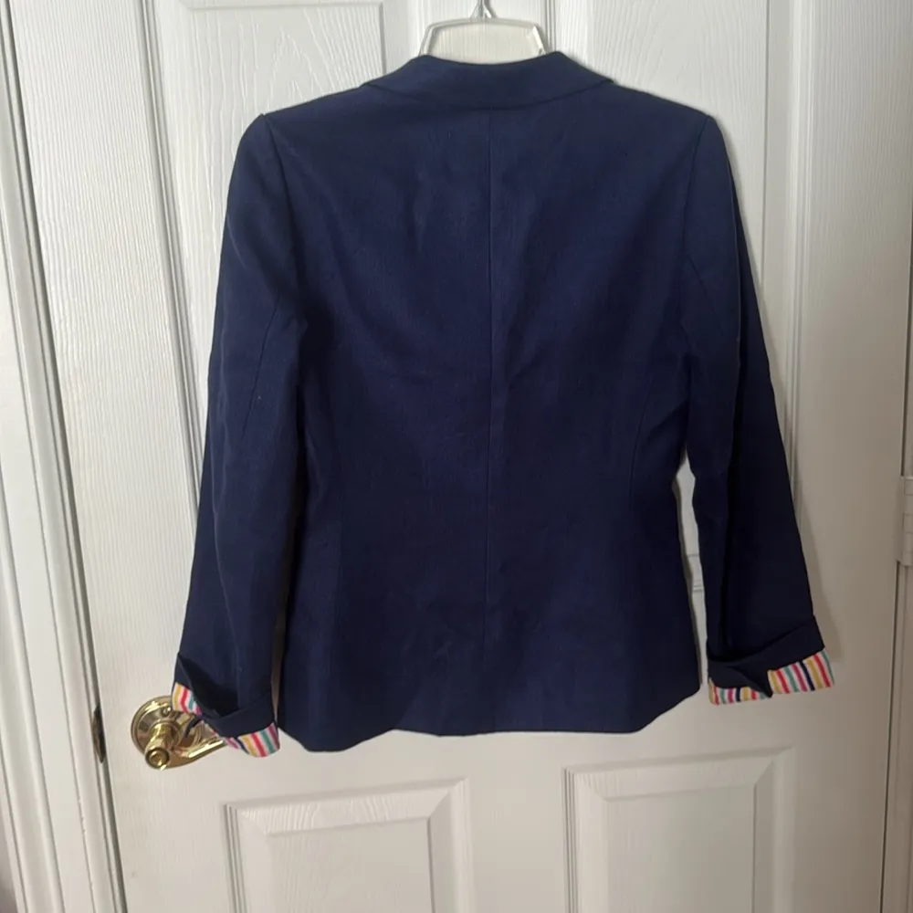 Kate Spade Blue Blazer with Striped Lining size 6 - Image 4