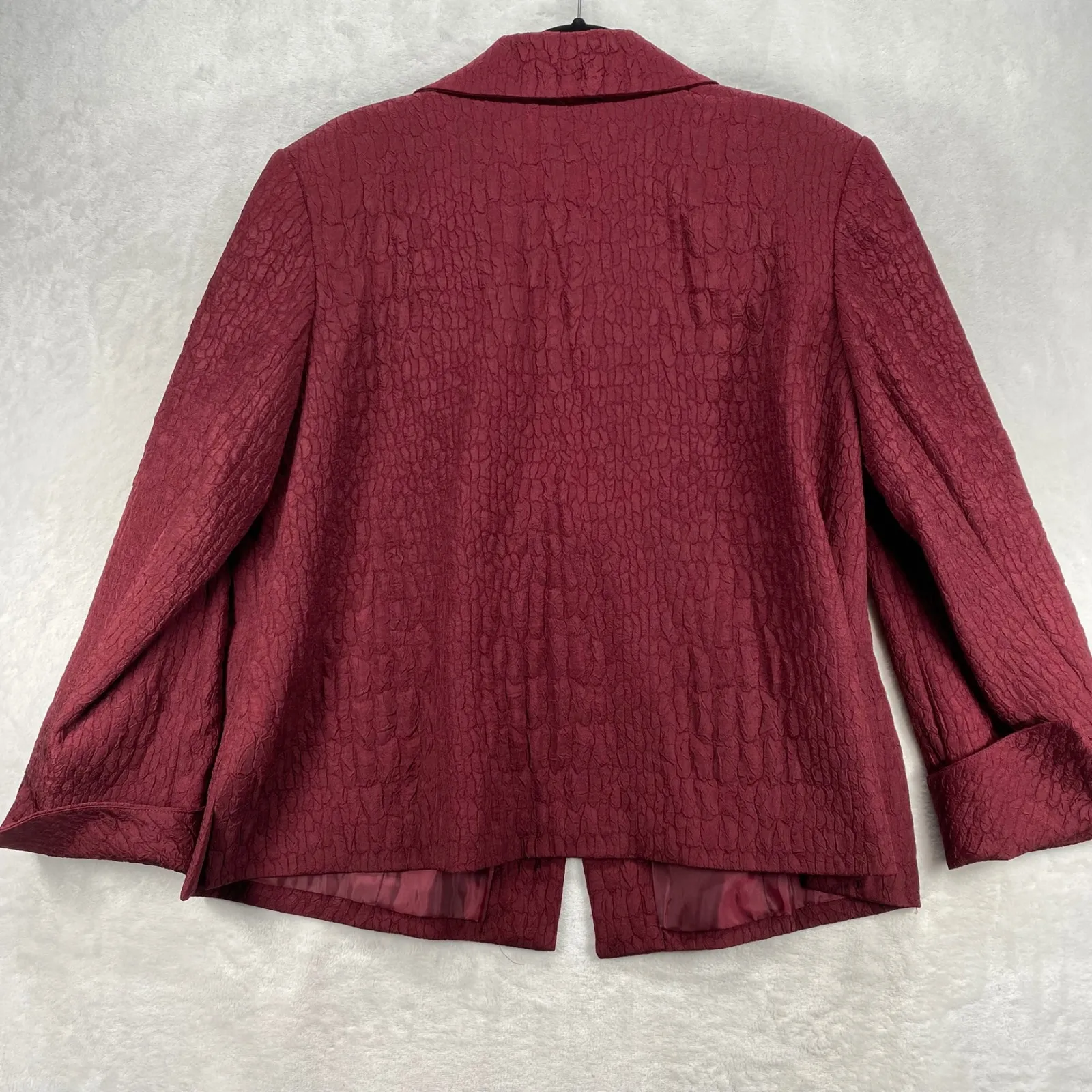Koret Woman Blazer Textured Cropped Jacket Career Office‎ Red Size 18W - Image 5