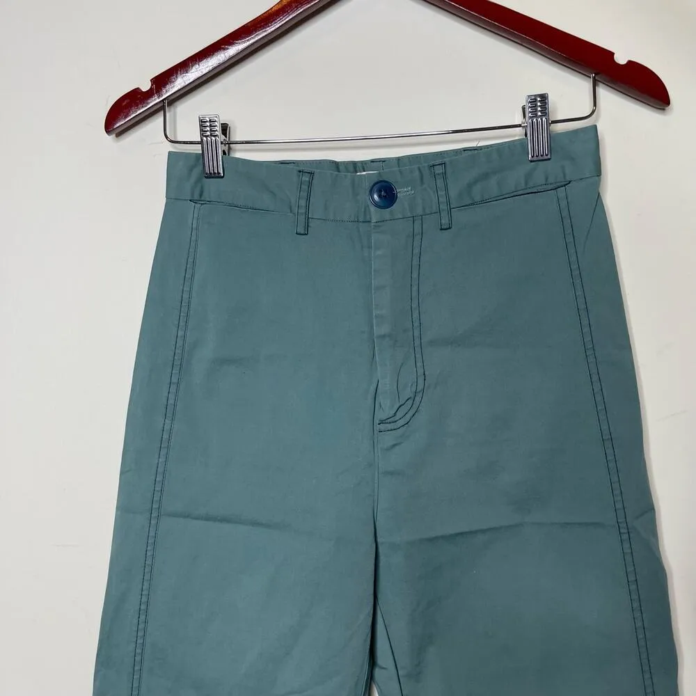 Sea New York High Rise Wide Leg Pants Womens 4 Green Moss Size 24 - Image 3