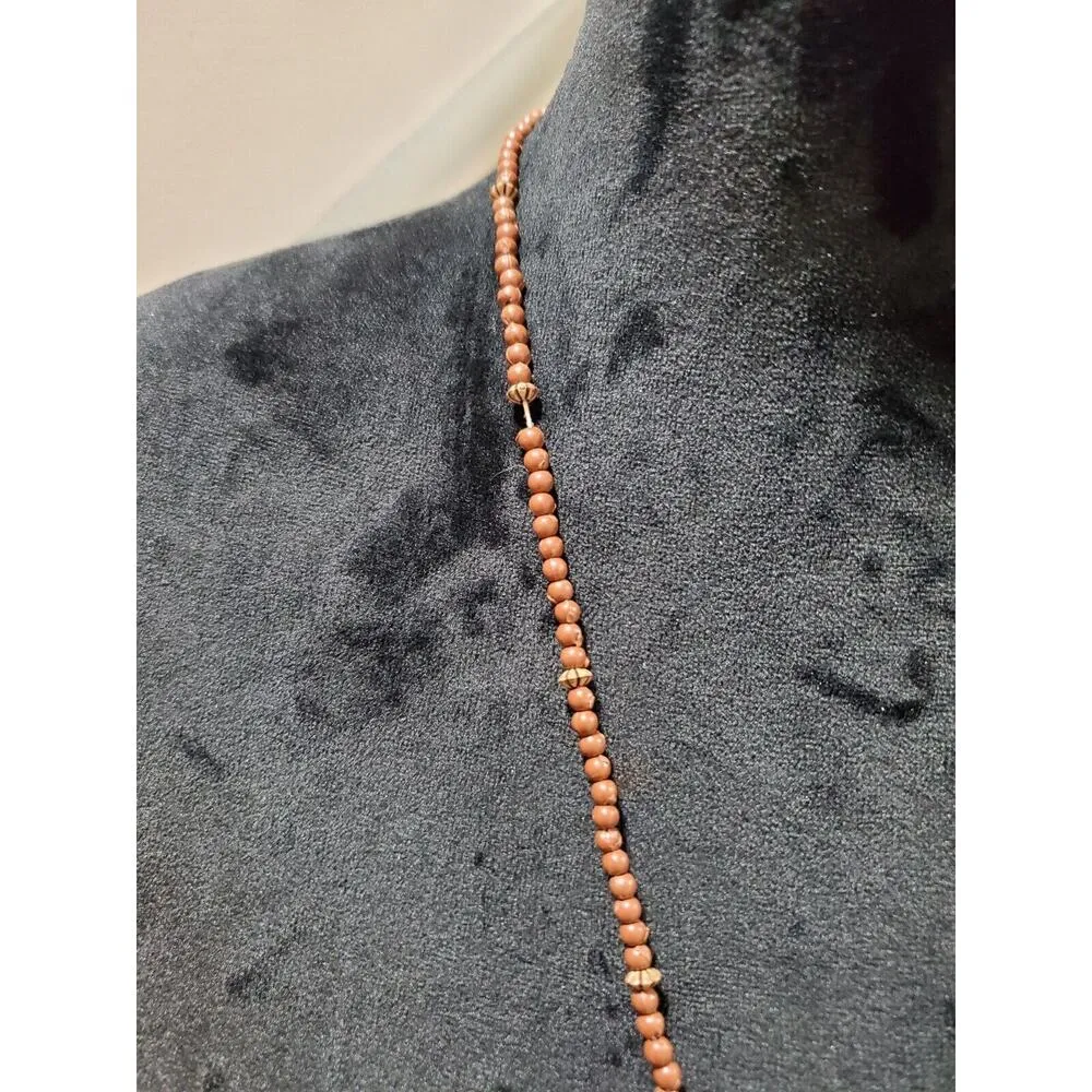 Women's Brown Beaded See Shell Tribal Lightweight Necklace - Image 3