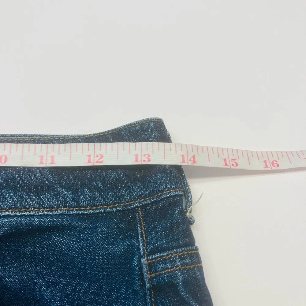 American Eagle Hi-rise Festival Jean Denim Shorts Raw Hem Cut Off‎ Size 0 Blue - Image 5