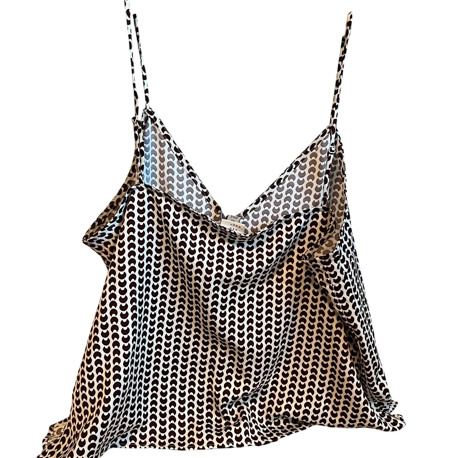 A New Day Women's Dark Brown Dot Pattern Matte Satin Cami - Size XL - NWT - Image 4