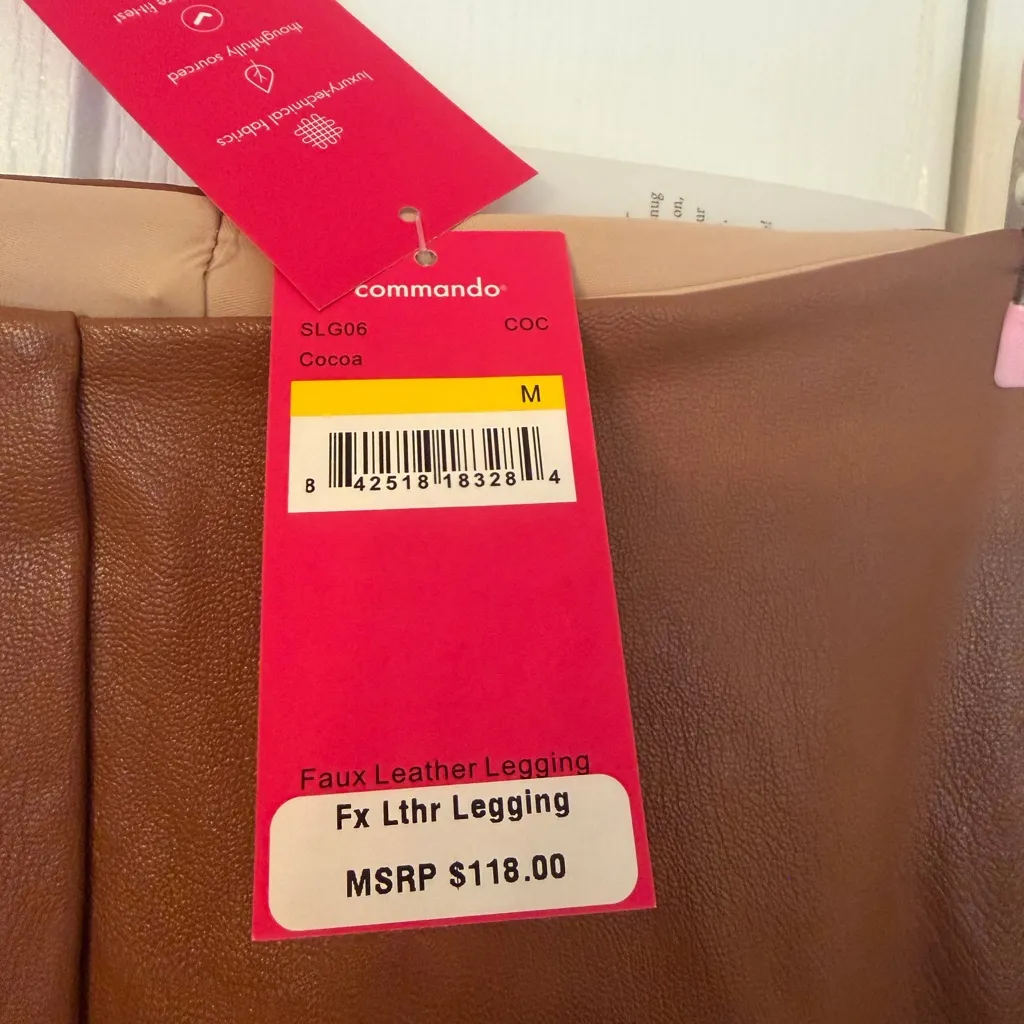 Commando Cocoa Faux Leather high end Leggings NWT - Image 3