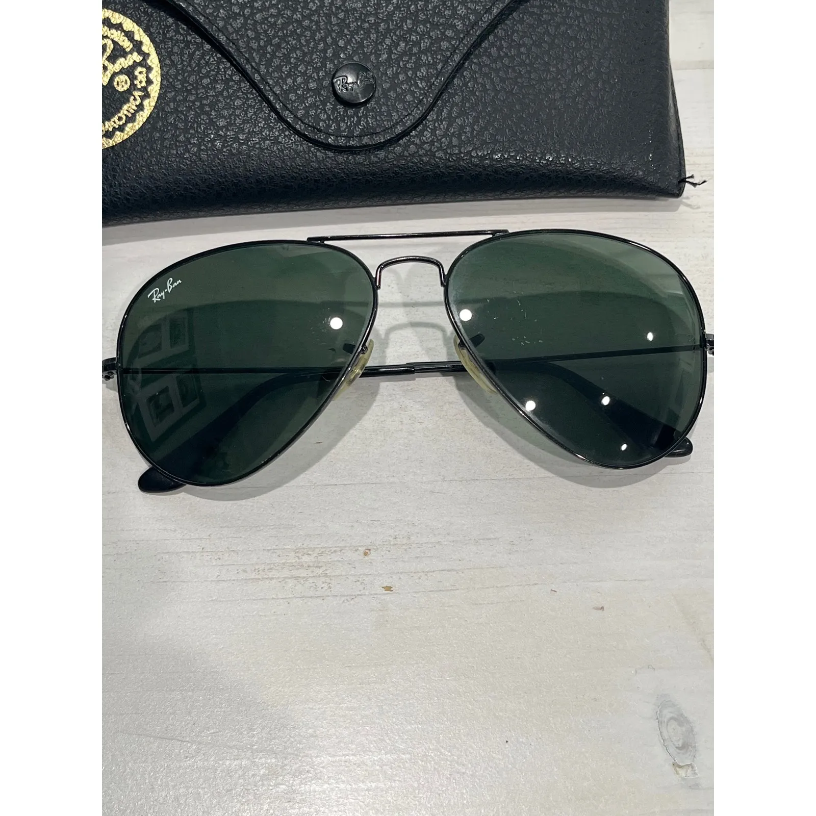 Ray Ban RB3025‎ Aviator Large Metal Sunglasses Black Frame - Image 2