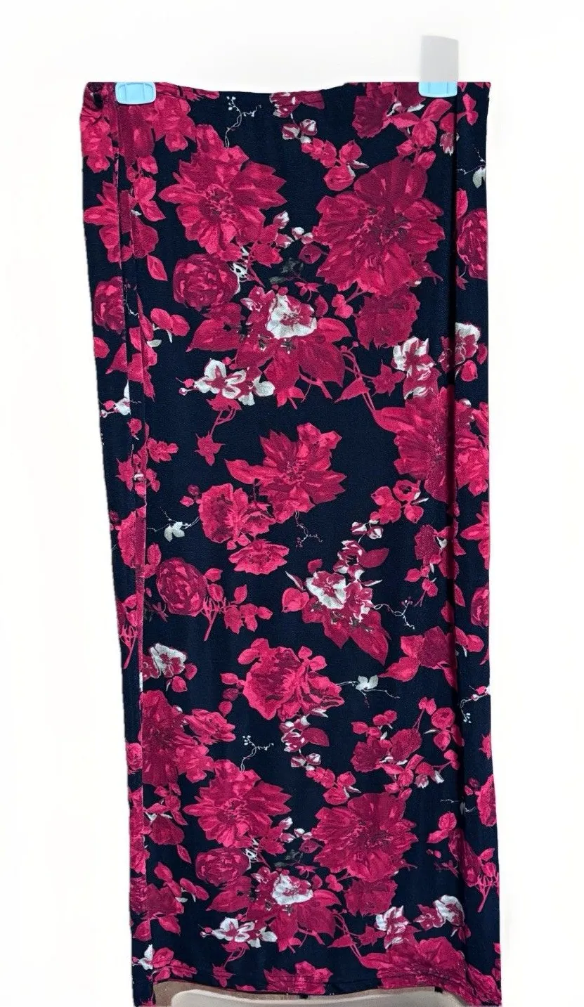 Jaclyn Smith Classic Vintage Y2K Floral Red/Black Maxi Skirt Size S Whimsigoth - Image 1