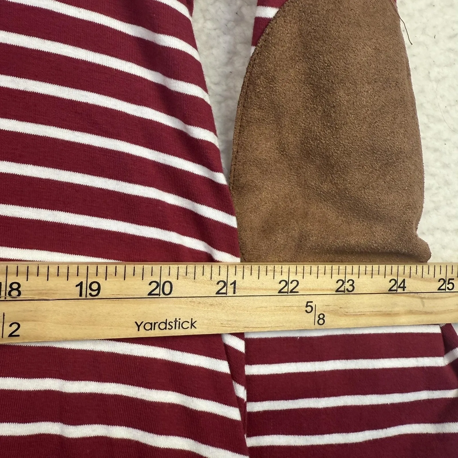 NWT Umgee Dress Womens XL Burgundy Striped Elbow Patch Swing Pockets Long Sleeve - Image 8