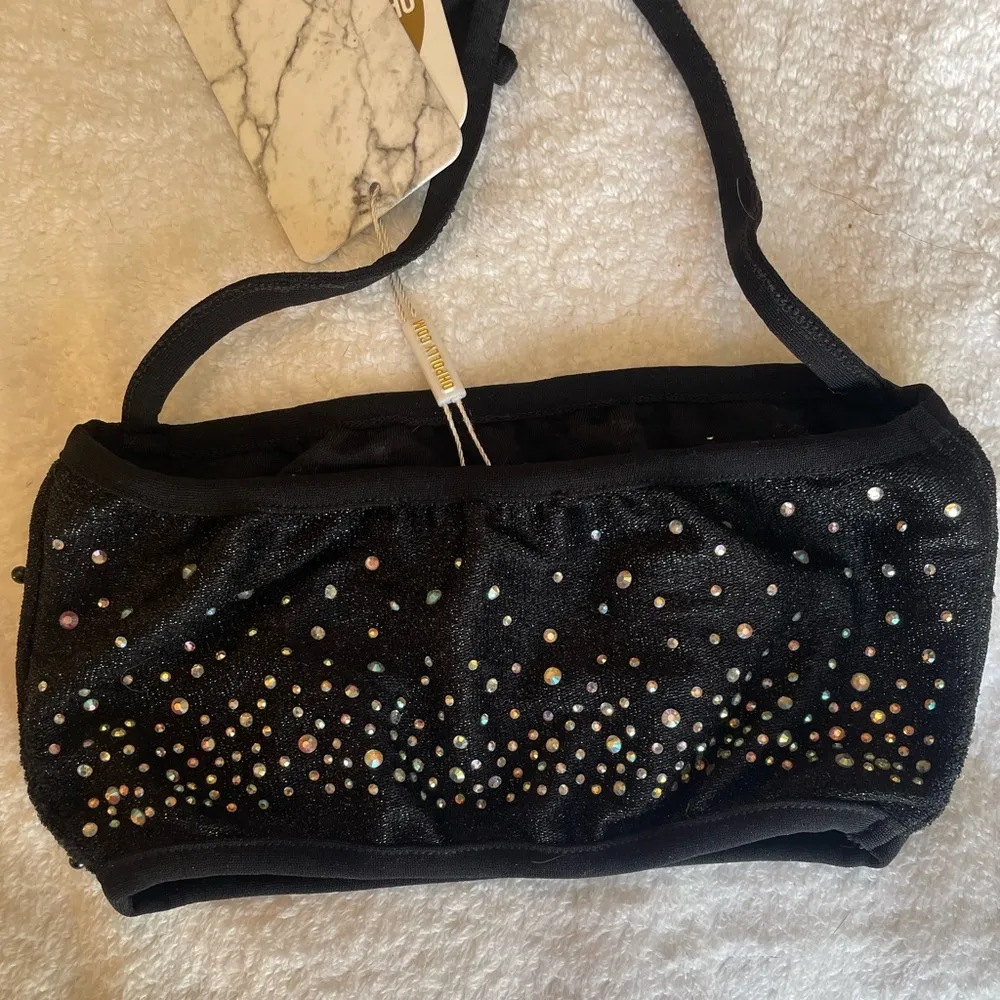 Black Beaded  Set:  Skirt and Crop Top w Halter Ties Sz 0 NWT - Image 8