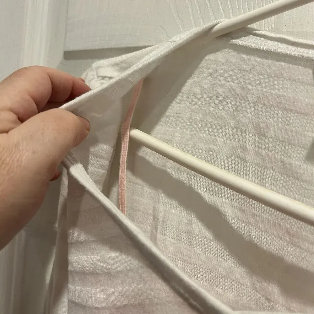 Vintage 90s Y2K‎ Union Bay Top Large Juniors White Pink Layered Skater Baby Tee - Image 5