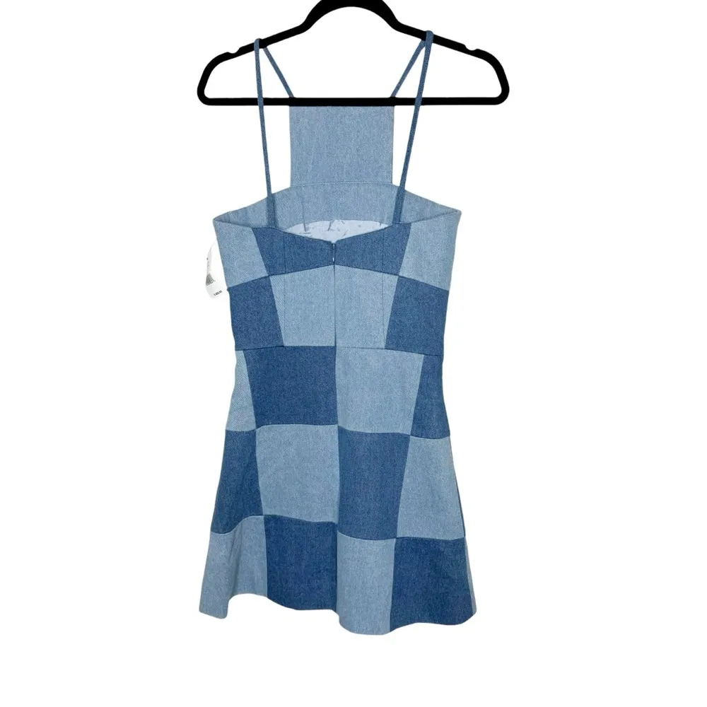 Bruce Glen Blue Denim Check Dress Patchwork Small - Image 7