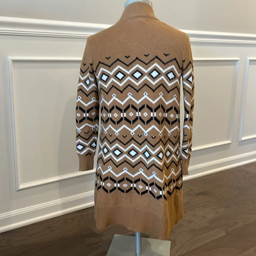 Petite Brown Patterned Open Cardigan - Size XSP - Image 2
