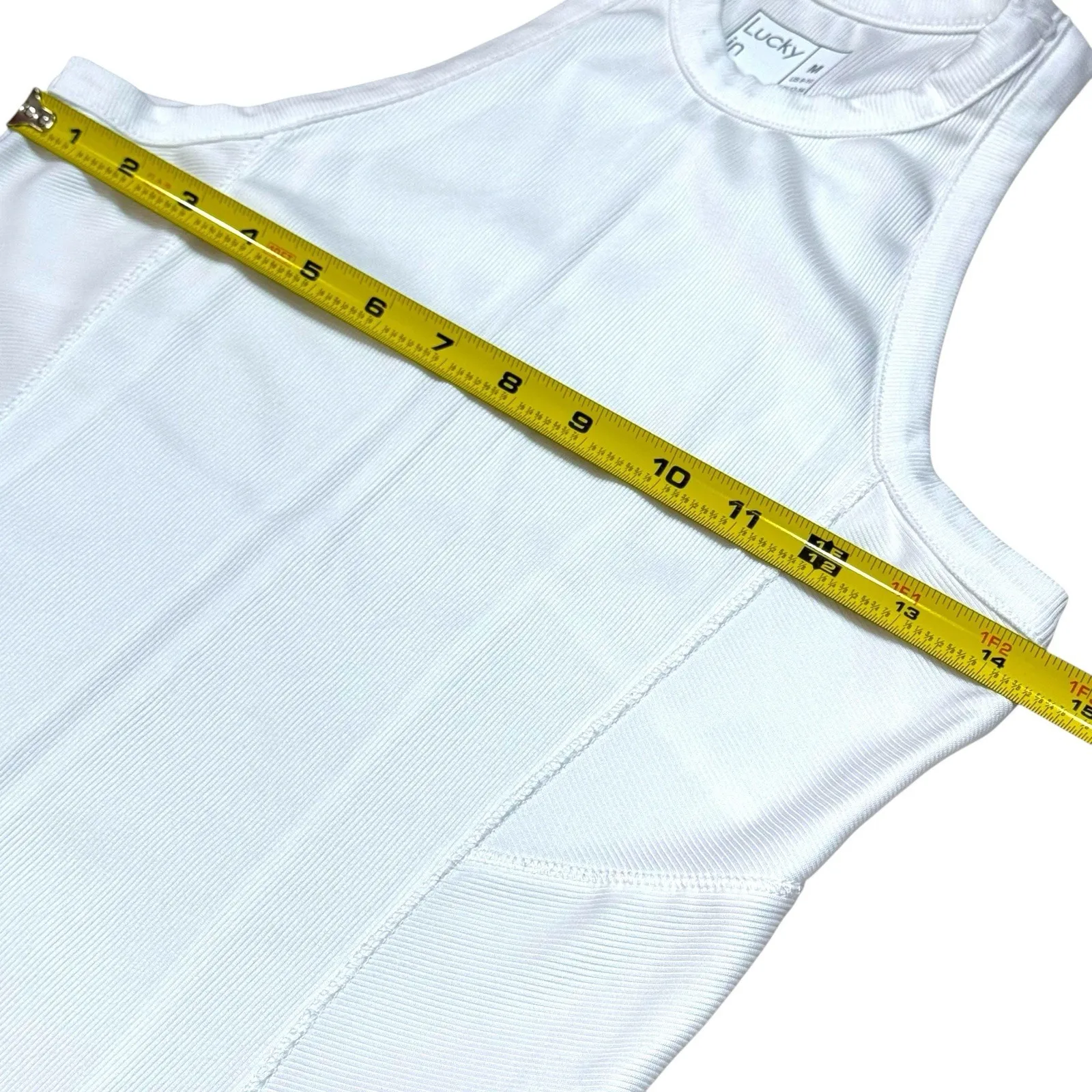 Lucky in Love White Athletic Stretch Comfort Tank Tennis Golf Pickleball Gym M Size M - Image 10