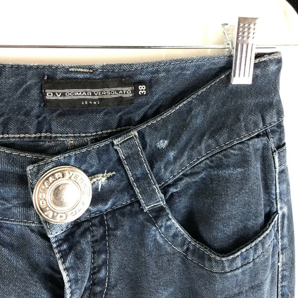 O.V. Ocimar Versolato Womens Jeans Straight Leg Dark Wash Size 38 US 27x30 Blue - Image 2