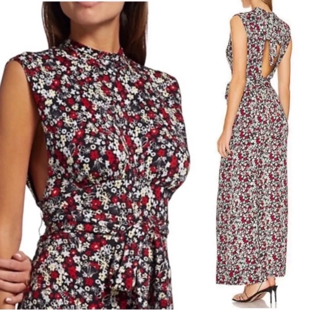 Free People Vibe Check One Piece Black Ditsy Shell Size Medium Boho - Image 3