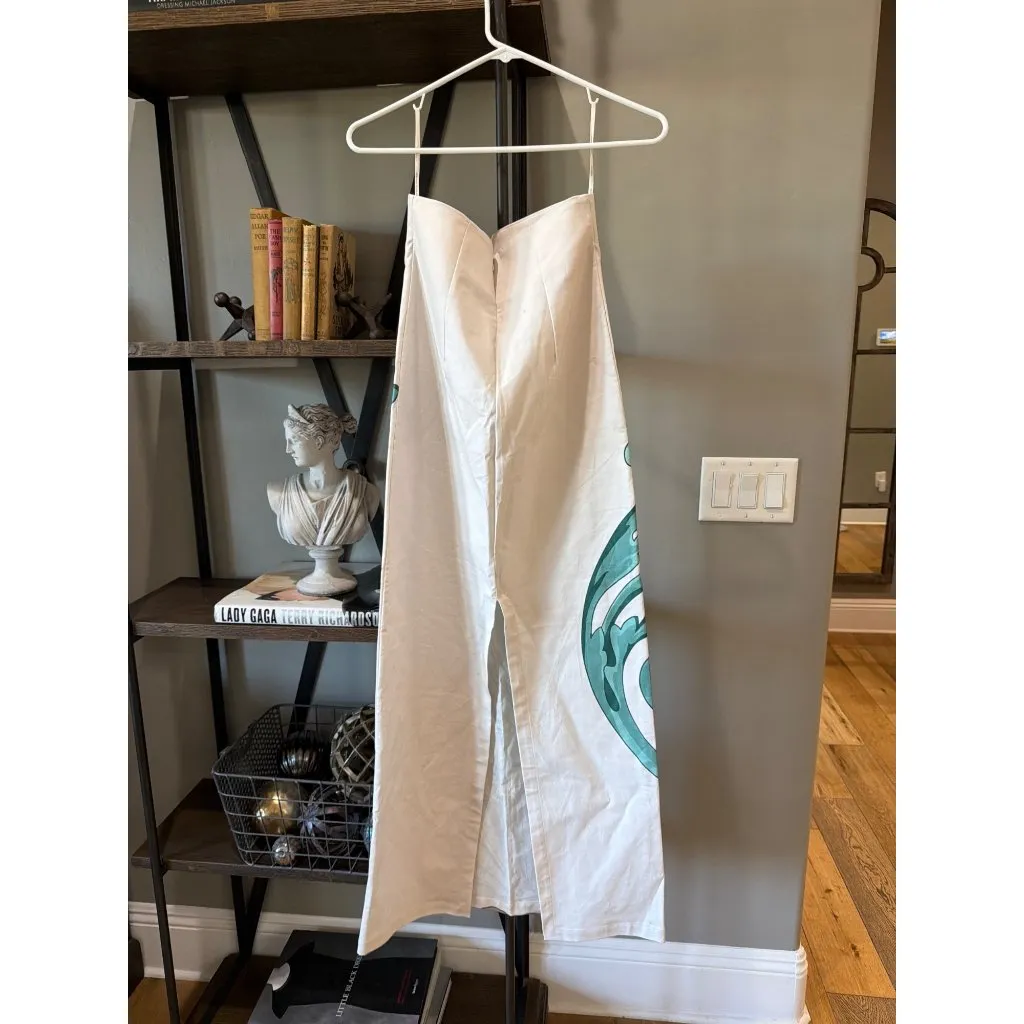 Adriana Degreas Le Sirenuse Skirt Off White Womens Size Small Blue - Image 7