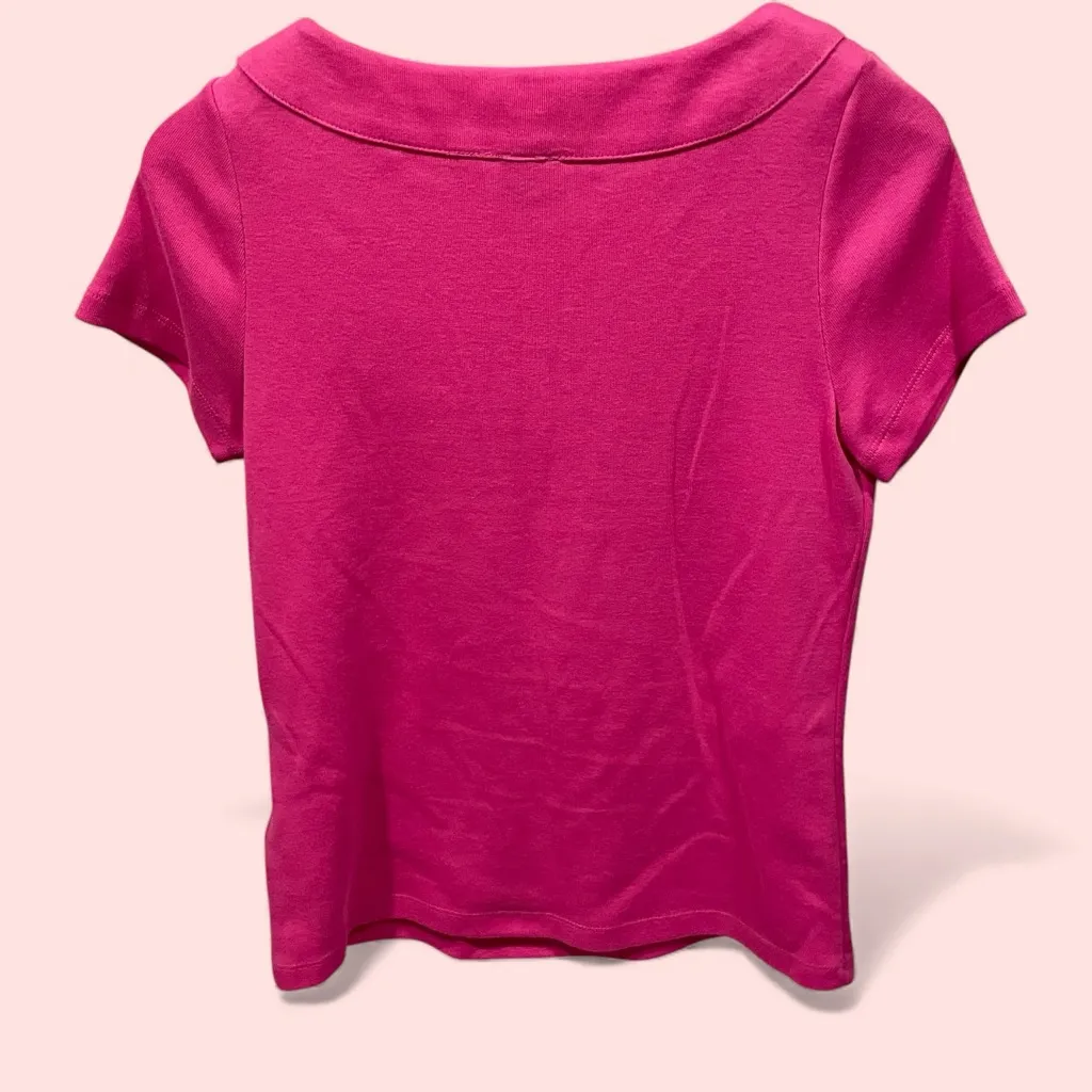 Cute pinky ring collar nouveaux riche cap sleeve top coastal princess vibe - Image 2