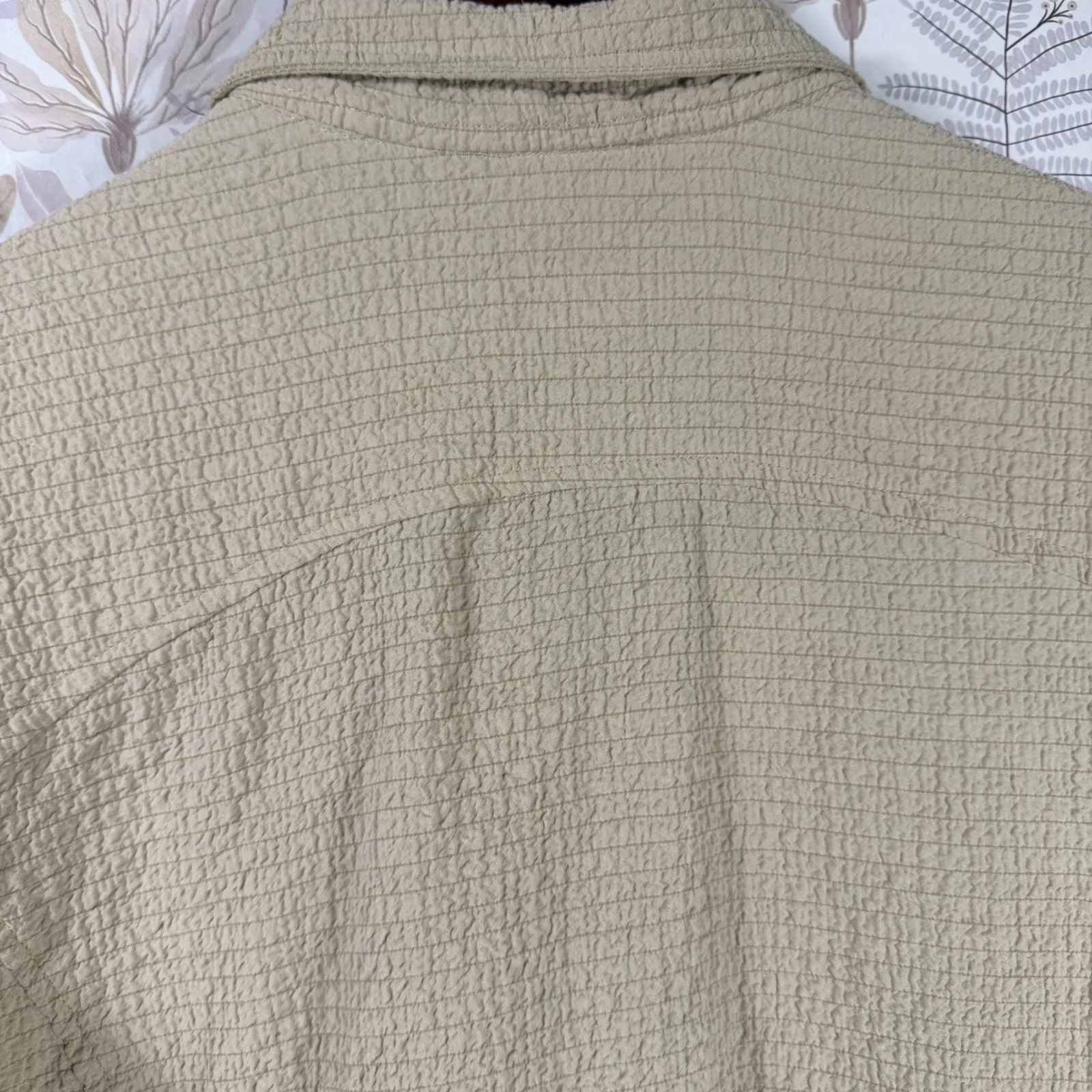 Orvis  Lightweight Textured Zip Jacket Beige Drawstring Waist Neutral Basic S - Image 6