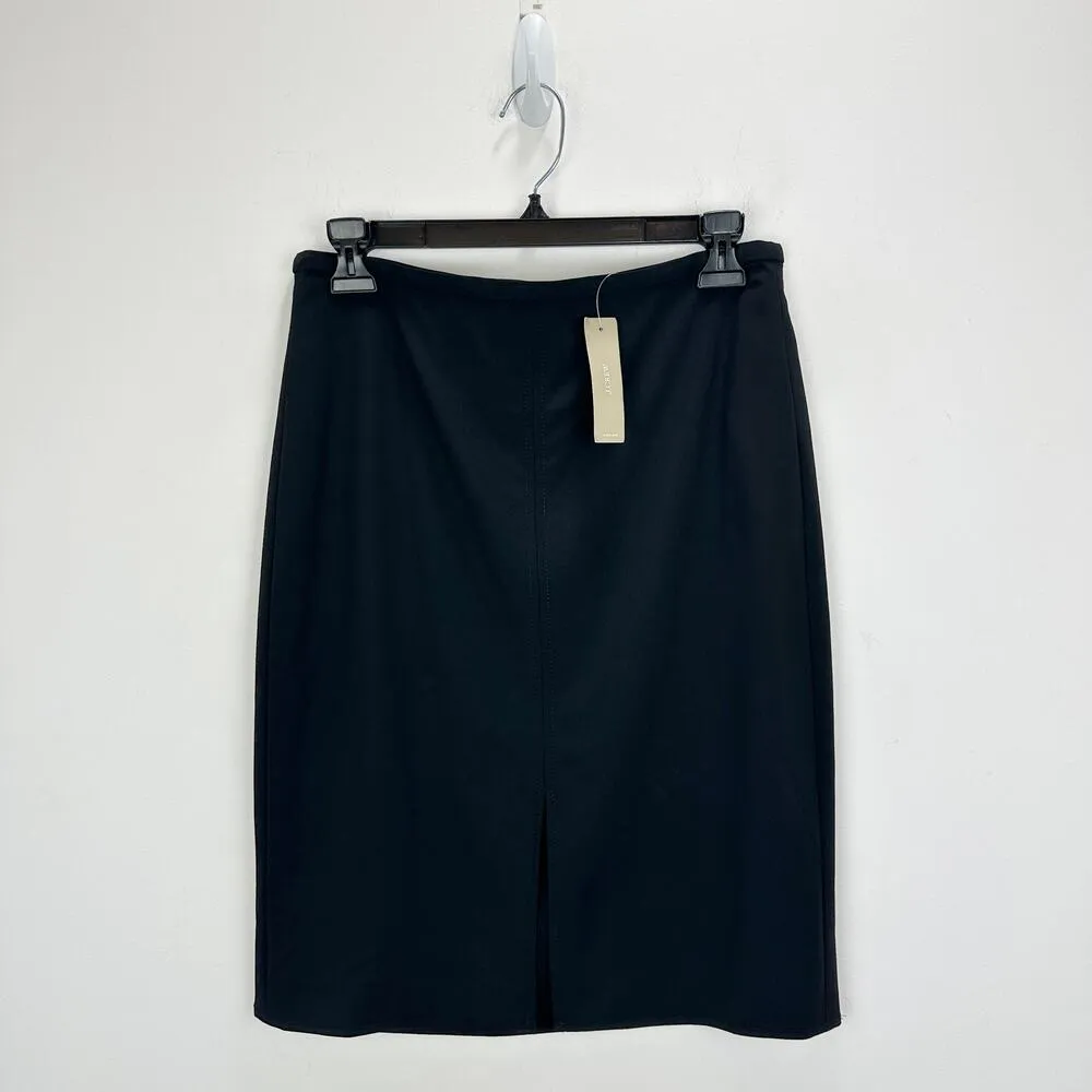 J.Crew Pencil Knee Length Skirt Italian Bi Stretch Wool Black $168 US 4 NWT - Image 3