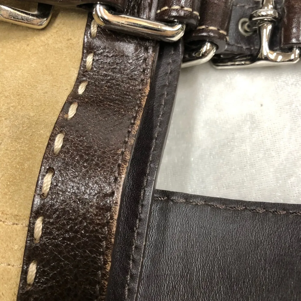 Vintage Coach purse satchel Suede w/Leather trim handbag - Image 13