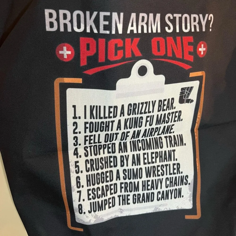 Funny Broken Arm Gag Gift Bag NWOT Black - Image 2