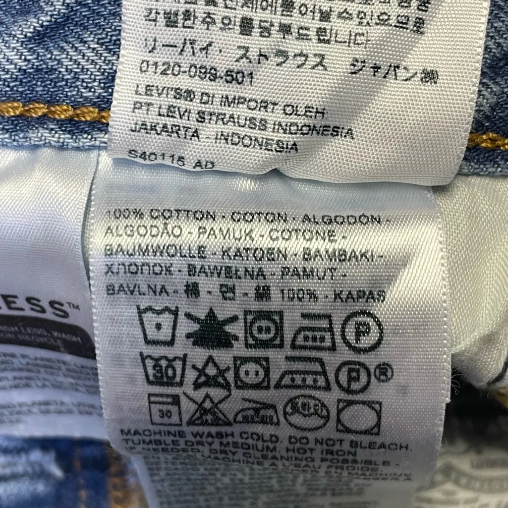 Levi's 501 Denim Cut Off Jean Shorts Women's Size 24 Raw Hem Booty Button Fly - Image 7