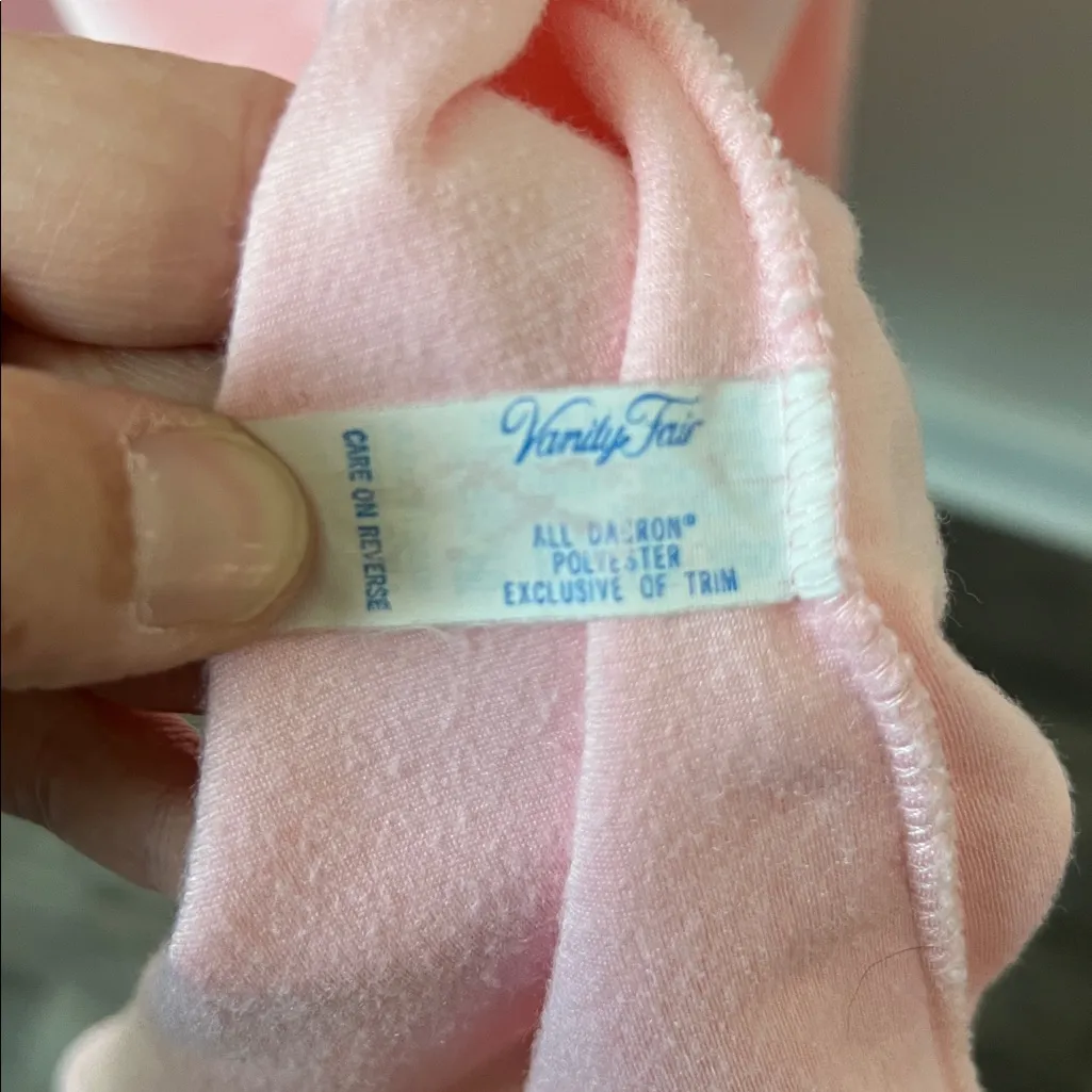 Vintage 70s Vanity Fair Women’s Coquette Girl Embroidered Pink Robe Sz Med 🔴 - Image 7