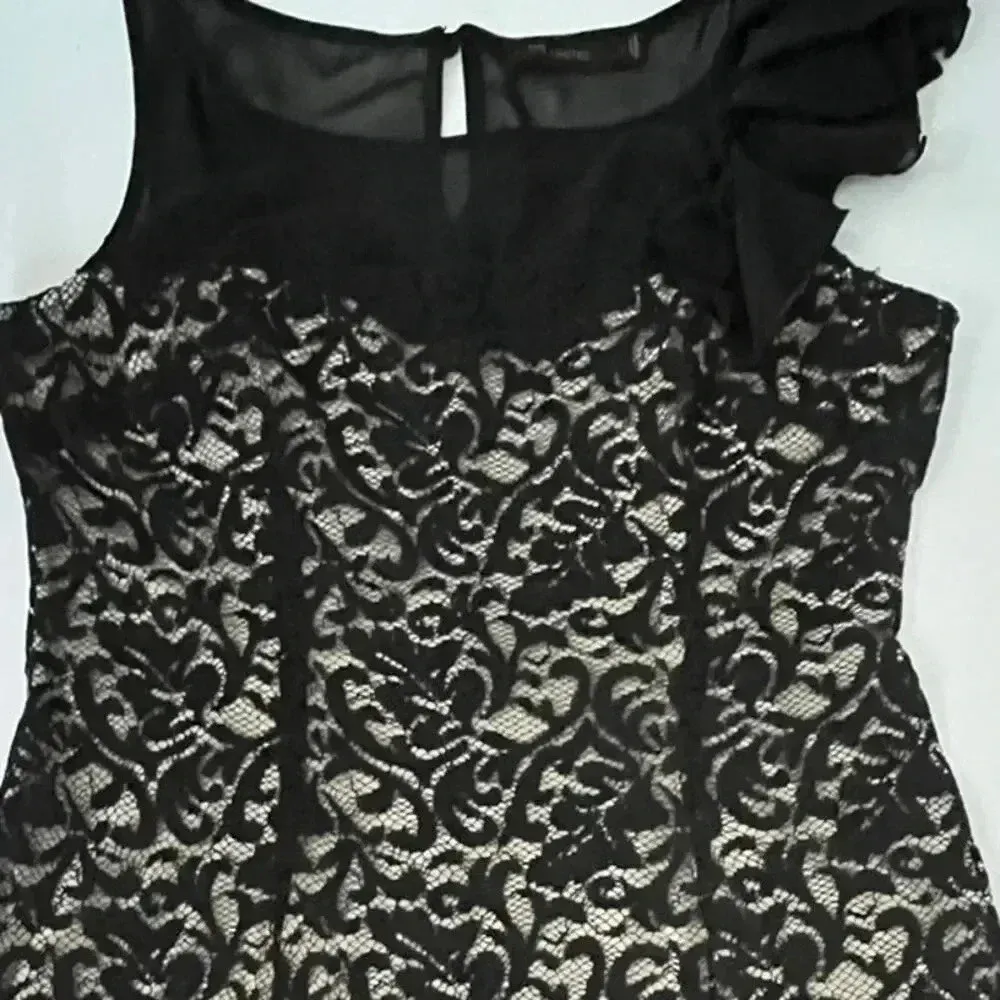 Whimsigoth Black Lace Cocktail Dress One Shoulder Rosette The‎ Limited L - Image 5