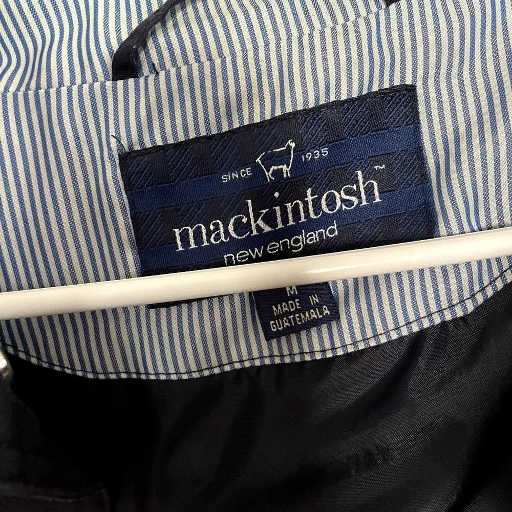 Mackintosh new england fall winter jacket waterproof pockets navy blue hood White Size M - Image 3