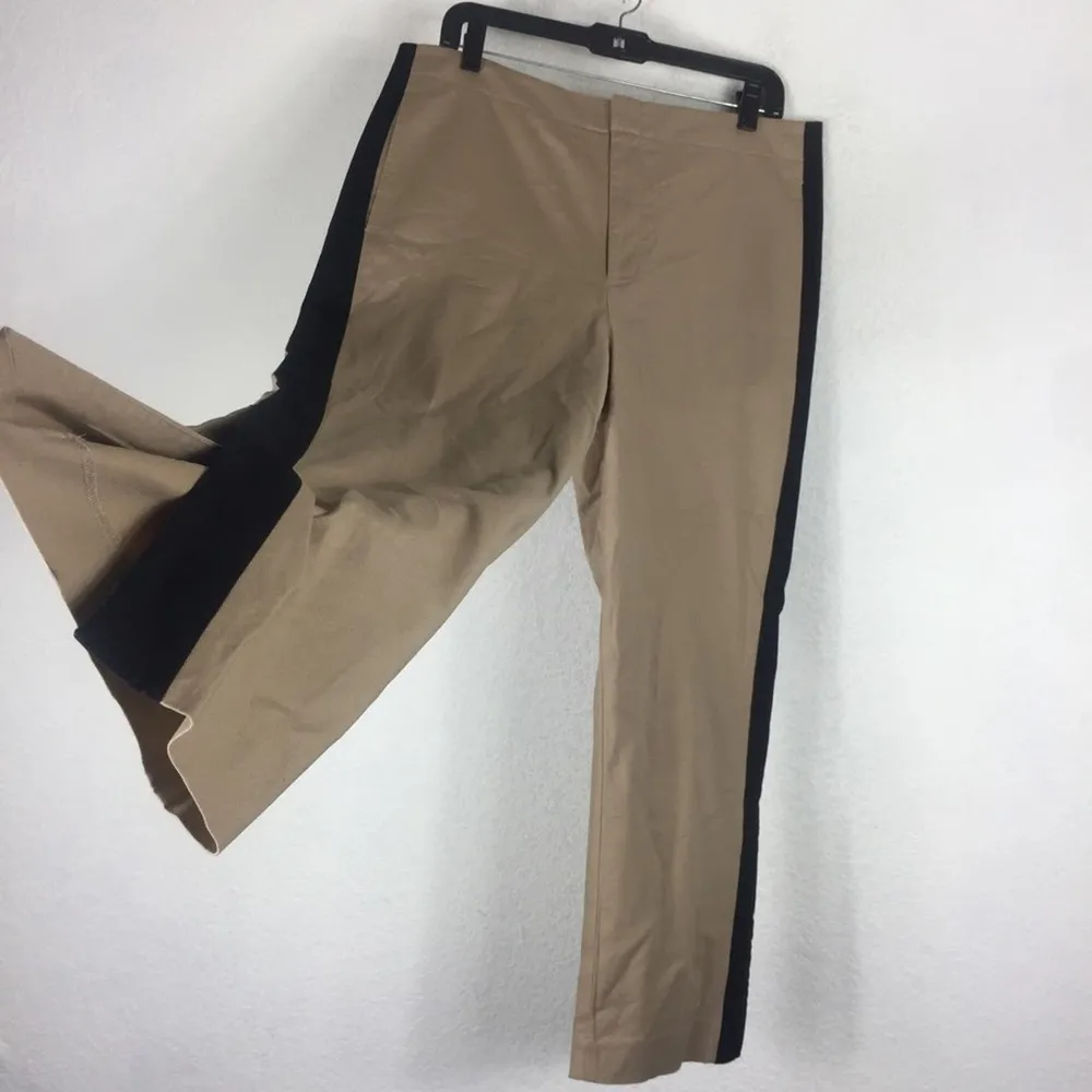 Club Monaco  Khaki Tan Racer Stripe Straight Chino Trouser Pants Size 12 - Image 13