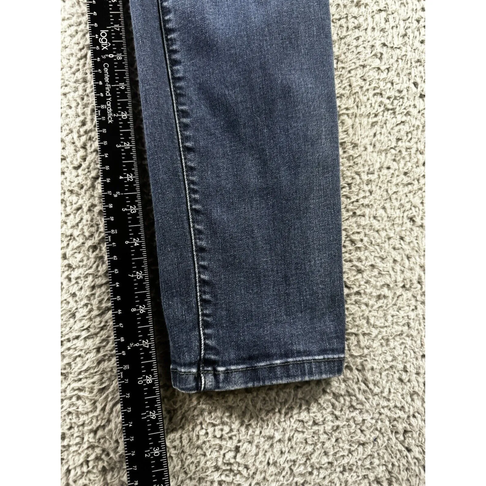 Chicos Jeans Women 0.5 US 6 Mid‎ Rise Skinny Distressed Dark Wash Denim Pants - Image 5