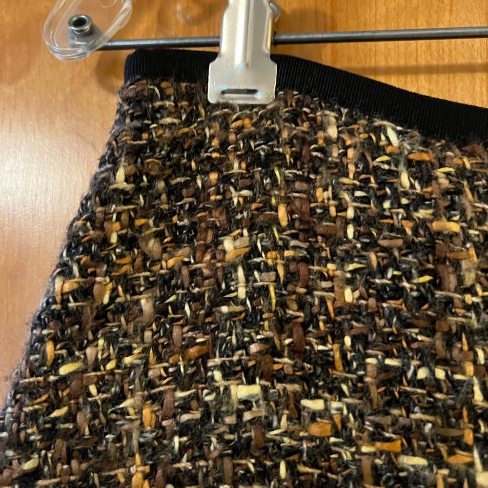 STEPHAN JANSON Wool Blend Skirt Lined Brown Beige Black Tweed Made Italy Size 42 - Image 11