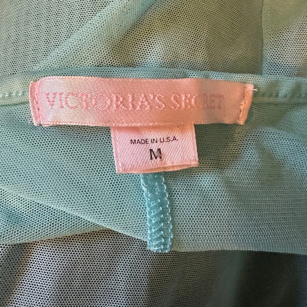 Victoria's Secret Vintage 2000s Mint Green Semi Sheer Cami Floral Lace Trim M - Image 16