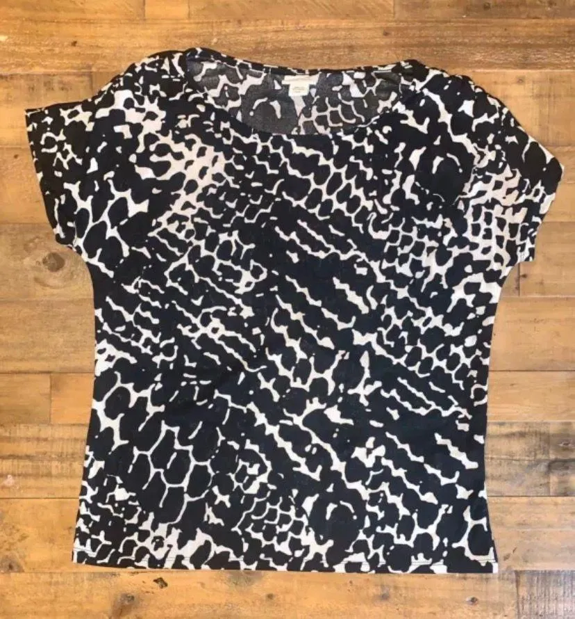 Collection Black White Stretch Top, Medium - New! - Image 2